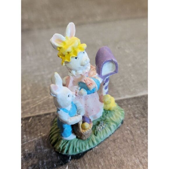 Ceramic Easter Bunny mail egg chick Village accessory decor - Picture 2 of 4